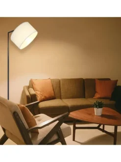 ZMH Stehleuchten<Stehlampe in weiß H 162cm 1-flammige E27 schwenkbar 180°