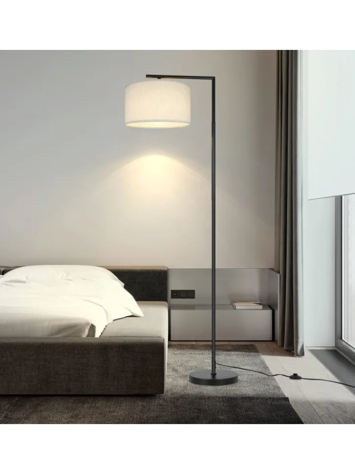 ZMH Stehleuchten<Stehlampe in weiß H 162cm 1-flammige E27 schwenkbar 180°