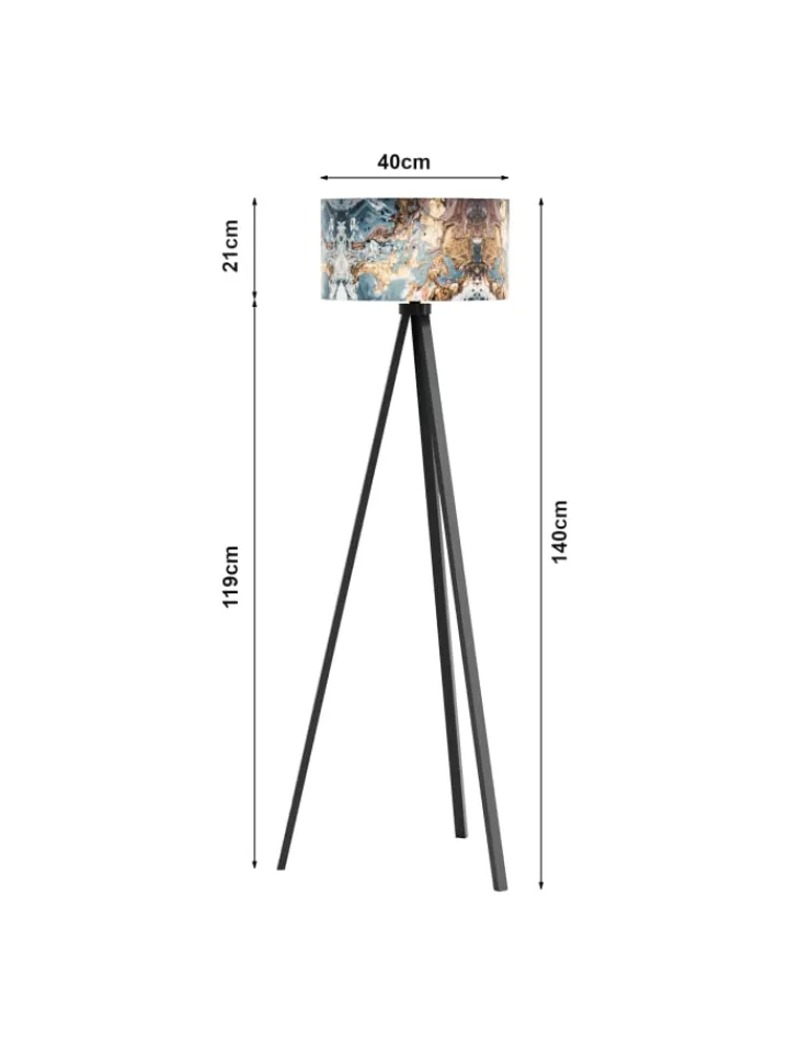 lux.pro Stehleuchten<Stehlampe Royal Tunbridge Wells in Grau Schwarz (H)140cm (B)40cm (T)40cm