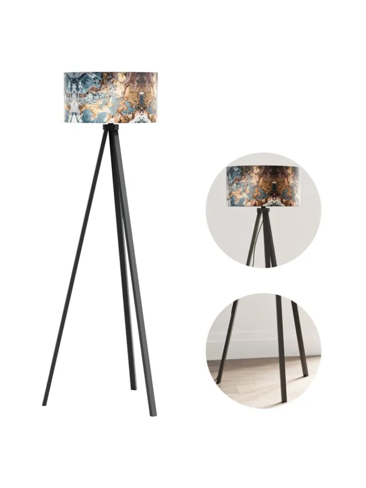 lux.pro Stehleuchten<Stehlampe Royal Tunbridge Wells in Grau Schwarz (H)140cm (B)40cm (T)40cm