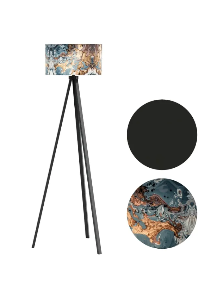 lux.pro Stehleuchten<Stehlampe Royal Tunbridge Wells in Grau Schwarz (H)140cm (B)40cm (T)40cm