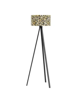 lux.pro Stehleuchten<Stehlampe Royal Tunbridge Wells in Hellbraun Schwarz (H)140cm (B)40cm (T)40cm