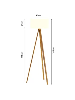lux.pro Stehleuchten<Stehlampe Royal Tunbridge Wells in Braun Weiß (H)140cm (B)40cm (T)40cm