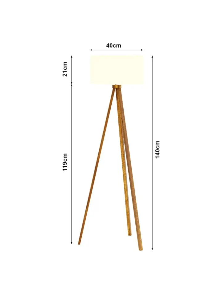lux.pro Stehleuchten<Stehlampe Royal Tunbridge Wells in Braun Weiß (H)140cm (B)40cm (T)40cm