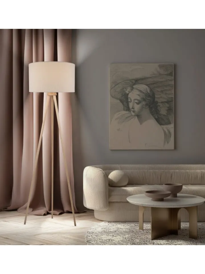 näve Stehleuchten<Stehleuchte "ARDITA" in beige - (L)61.6 cm x (B)61.6 cm x (H)152 cm