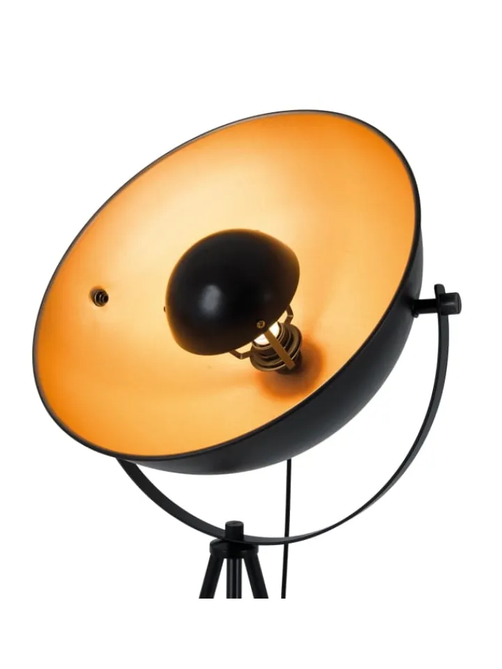 näve Stehleuchten<Stehleuchte "BERNICE" in schwarz-gold - (L)55 cm x (B)55 cm x (H)153 cm