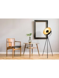 näve Stehleuchten<Stehleuchte "BERNICE" in schwarz-gold - (L)55 cm x (B)55 cm x (H)153 cm