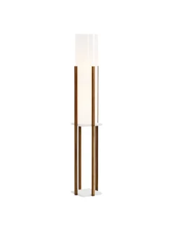 lux.pro Stehleuchten<Stehleuchte Gisborne in Braun Weiß (H)146cm (B)25cm (T)25cm
