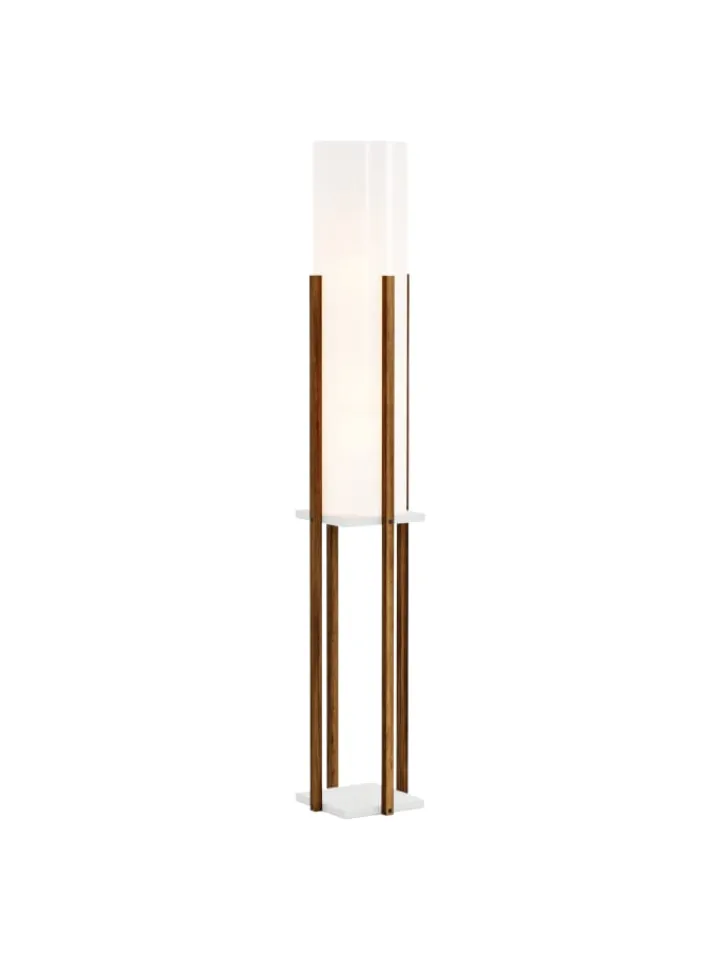 lux.pro Stehleuchten<Stehleuchte Gisborne in Braun Weiß (H)146cm (B)25cm (T)25cm