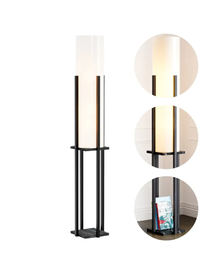 lux.pro Stehleuchten<Stehleuchte Gisborne in Schwarz (H)146cm (B)25cm (T)25cm