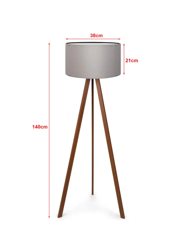lux.pro Stehleuchten<Stehleuchte Newport in Grau (H)140cm (D)38cm