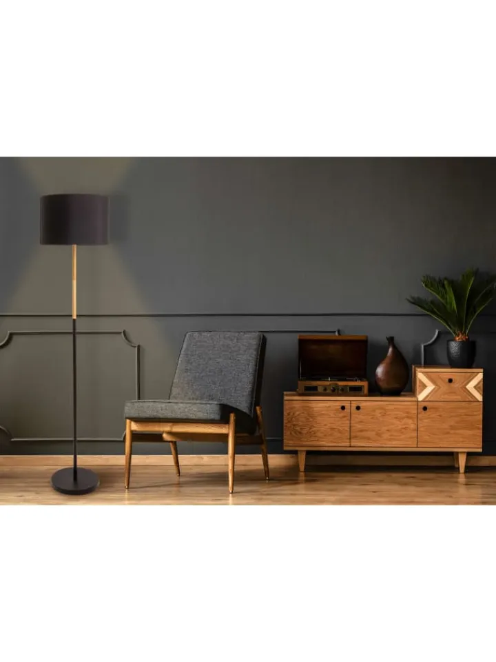näve Stehleuchten<Stehleuchte "TESSILE" in schwarz - (L)36 cm x (B)36 cm x (H)150 cm