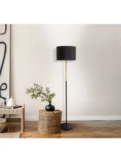 näve Stehleuchten<Stehleuchte "TESSILE" in schwarz - (L)36 cm x (B)36 cm x (H)150 cm