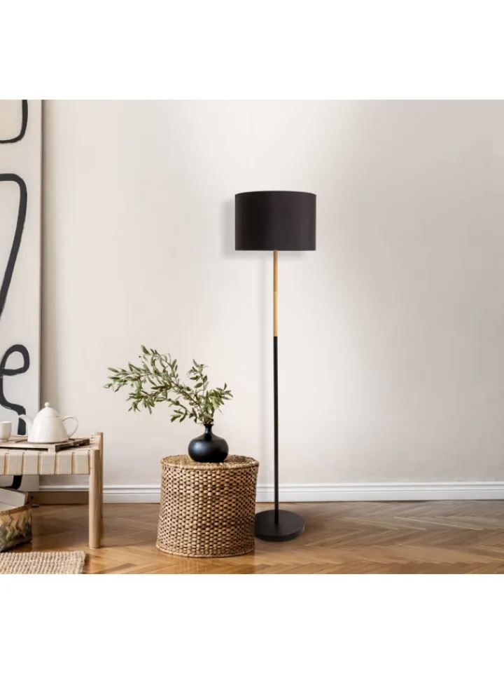 näve Stehleuchten<Stehleuchte "TESSILE" in schwarz - (L)36 cm x (B)36 cm x (H)150 cm