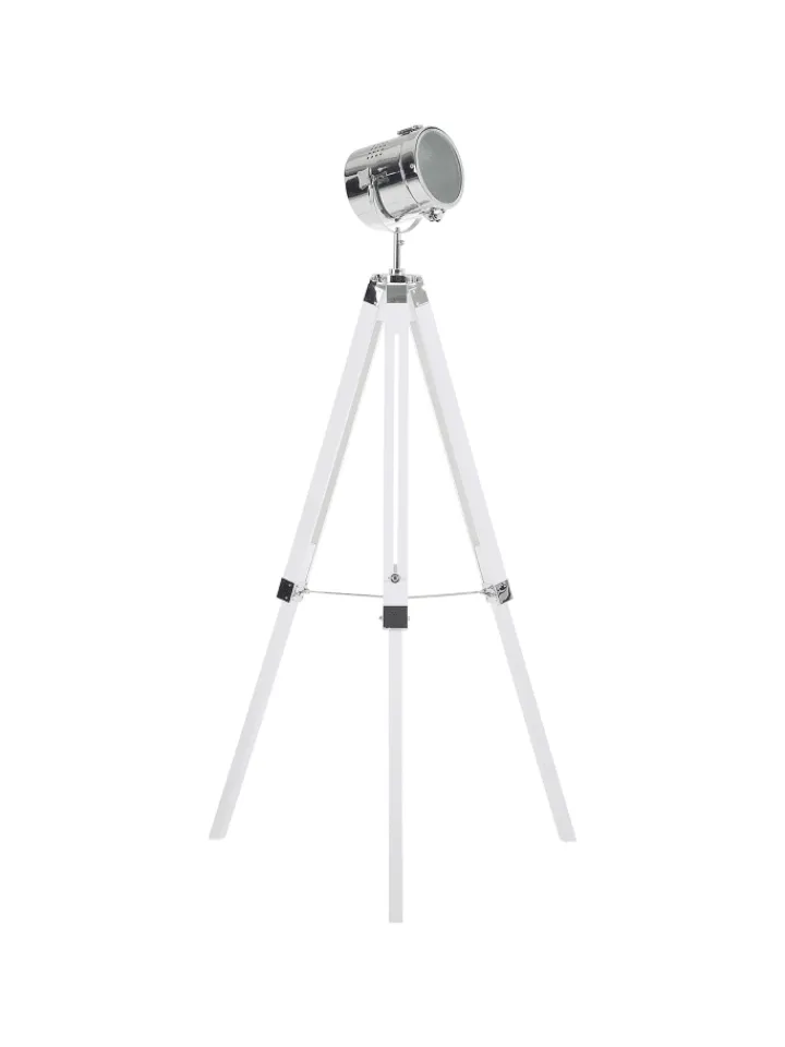 Beliani Stehleuchten<Stehleuchten ALZETTE in Weiß/Silber - (W) 70 x (H) 143 x (L) 70 cm
