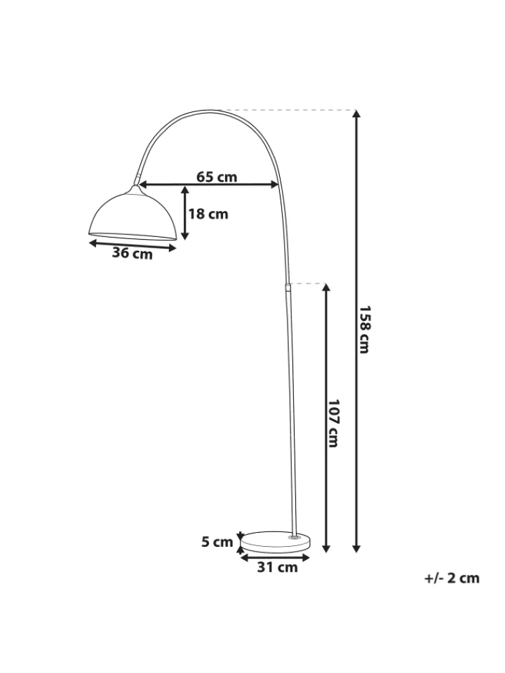 Beliani Stehleuchten<Stehleuchten CANDELLA in Kupfer - (W) 35 x (H) 158 x (L) 65 cm