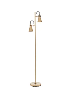 Beliani Stehleuchten<Stehleuchten MOYOLA in Beige/Gold - (W) 25 x (H) 165 x (L) 42 cm