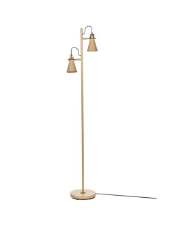 Beliani Stehleuchten<Stehleuchten MOYOLA in Beige/Gold - (W) 25 x (H) 165 x (L) 42 cm