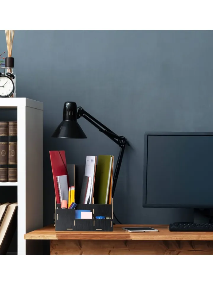 relaxdays Büro- & Schulbedarf<Stehsammler in Dunkelbraun