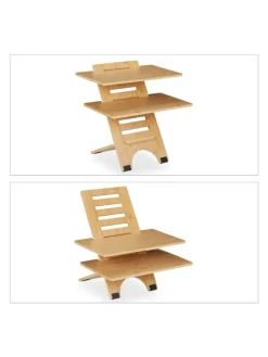 relaxdays Büro- & Schulbedarf<Stehschreibtisch Aufsatz in Natur - (B)60 x (H)61 x (T)61 cm