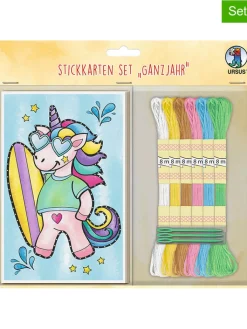 URSUS Kreativbedarf & Do-It-Yourself<Stickkarten-Set "Ganzjahr" in Bunt