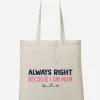 WOOOP Einkaufstaschen & -Trolleys<Stoffbeutel "Always Right" in Creme - (B)36 x (H)43 cm