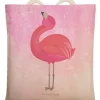 Mr. & Mrs. Panda Einkaufstaschen & -Trolleys<Stofftragetasche Flamingo Stolz ohne Spruch in Aquarell Pink