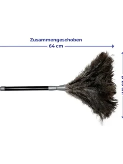 Wenko Putz- & Waschutensilien<Straußenfederstaubwedel in Schwarz - (H)81 x Ø 20 cm