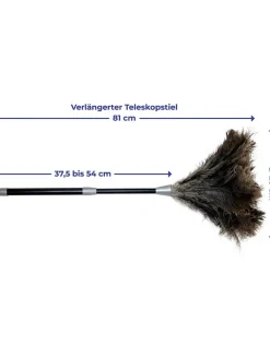 Wenko Putz- & Waschutensilien<Straußenfederstaubwedel in Schwarz - (H)81 x Ø 20 cm