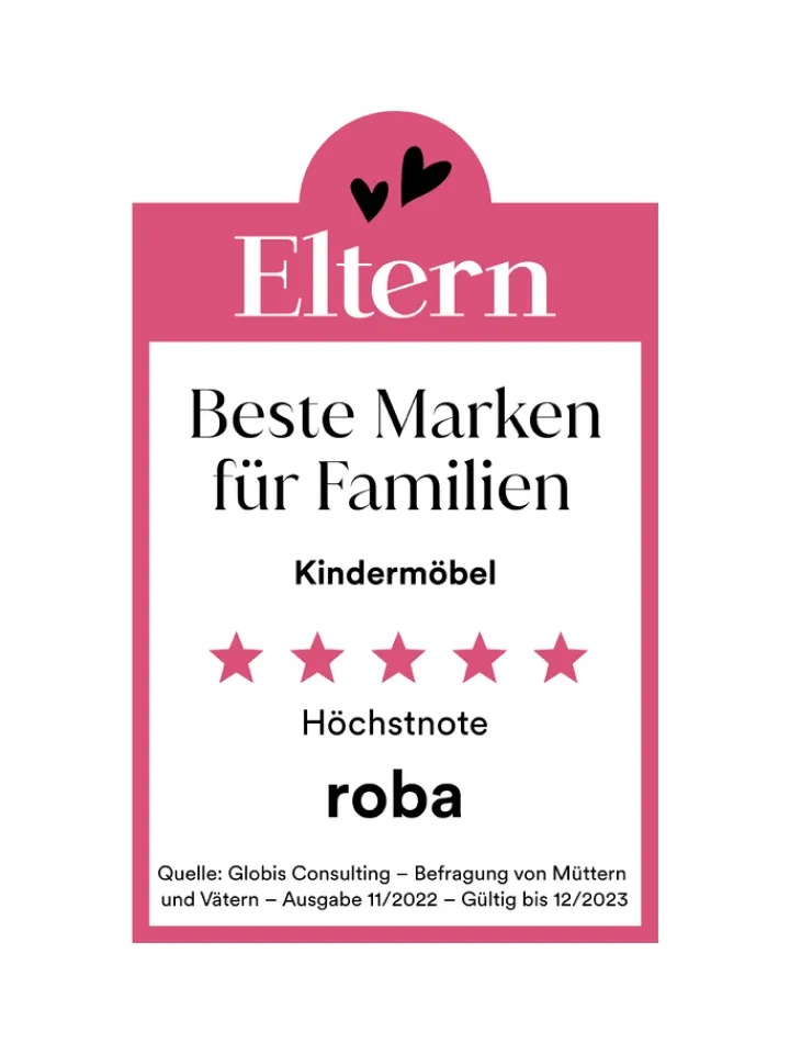 roba Babymöbel<Stubenbett klappbar mit Rollen & Matratze, Canvas, 90 x 40 cm - Weiß-Grau