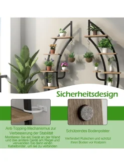 COSTWAY Pflanzen & Zubehör<6-stufiger Pflanzenständer in Braun
