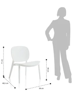 TFT Home Sitzmöbel<Stuhl "Mahon" in Weiß - (B)58 x (H)71 x (T)48,5 cm