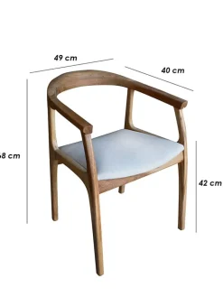 HanahHome Sitzmöbel<Stuhl "Porto" in Buche - (B)42 x (H)49 x (T)40 cm