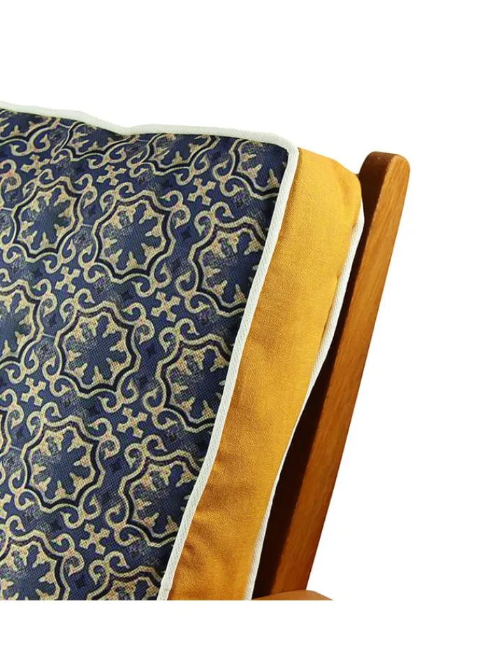 ABERTO DESIGN Kissen & Kissenhüllen<Stuhlkissen in Dunkelblau/ Gold