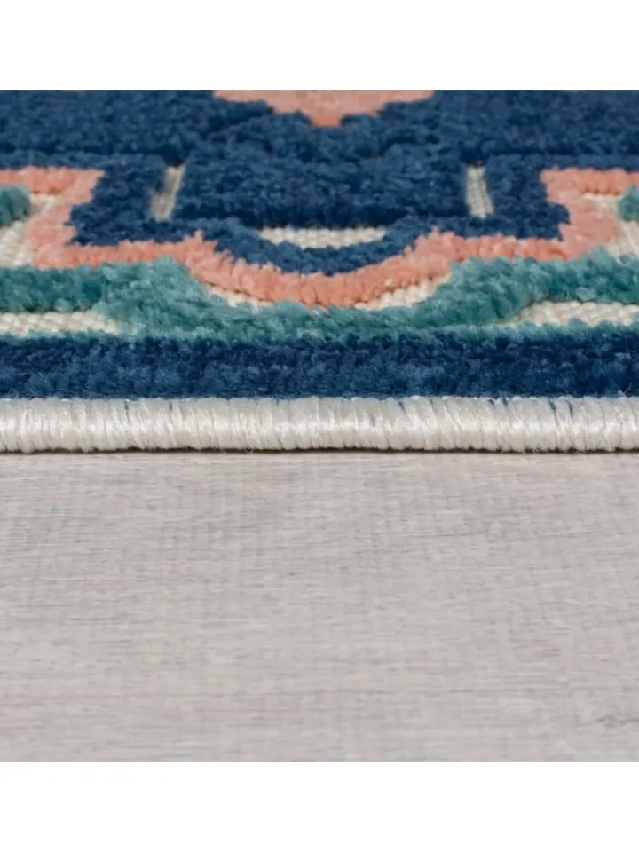 KADIMA DESIGN Outdoorteppiche<Superweicher Floral Outdoor-Teppich in Blau