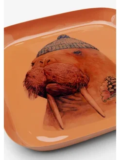 Kare Aufbewahren & Servieren<Tablett "Ego Walrus" in Orange - (L)21 x (B)21 cm