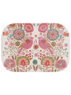 Overbeck and Friends Aufbewahren & Servieren<Tablett ''Merle'' in Rosa/ Beige - (L)20,5 x (B)14,5 cm