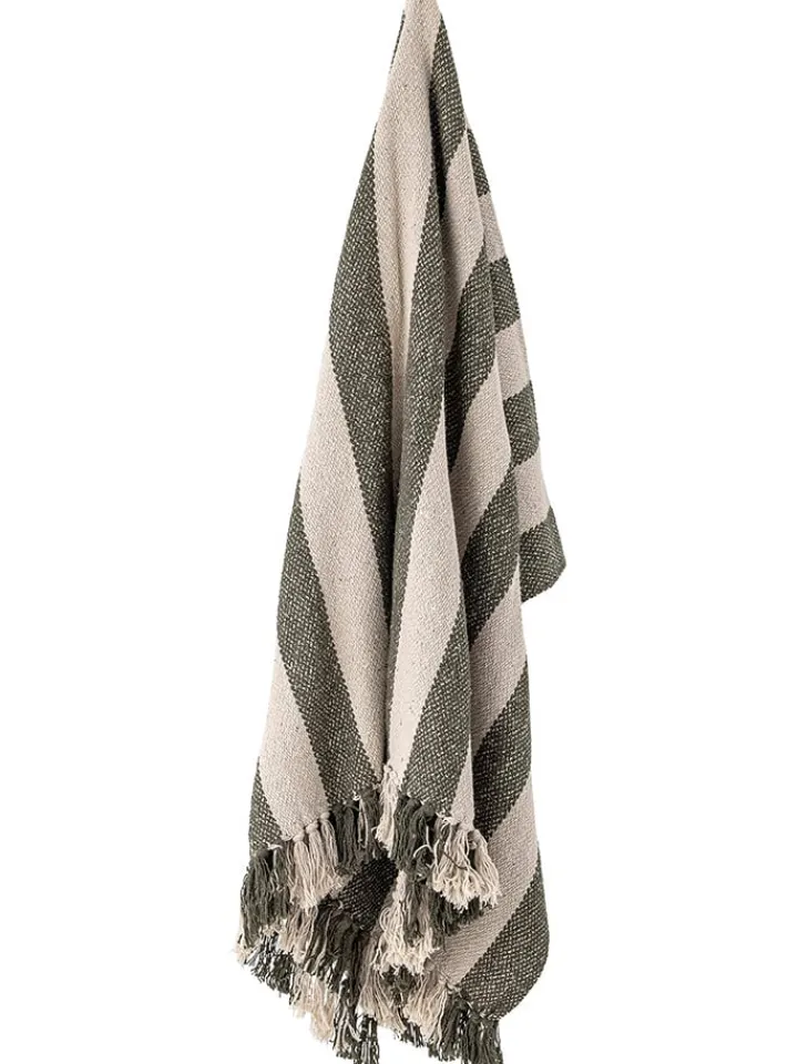 Bloomingville Wohndecken & Plaids<Tagesdecke ''Jodina'' in Beige/ Grün - (L)160 x (B)130 cm