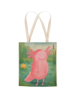 Mr. & Mrs. Panda Einkaufstaschen & -Trolleys<Tasche Axolotl Glücklich Design ohne Spruch in Weiß