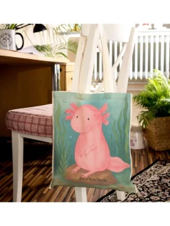 Mr. & Mrs. Panda Einkaufstaschen & -Trolleys<Tasche Axolotl Niedlich Design ohne Spruch in Weiß