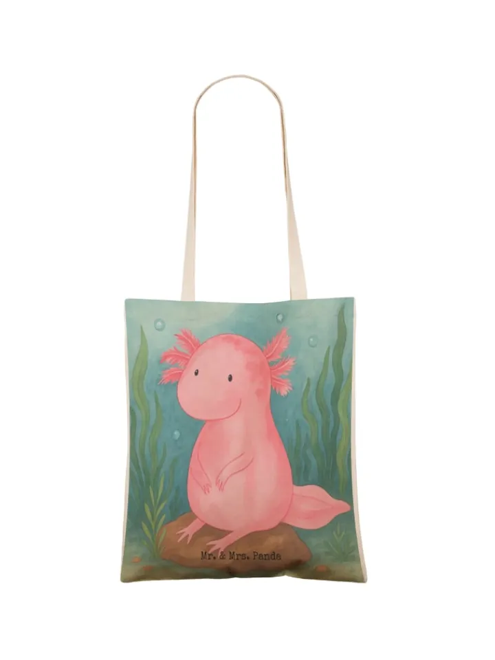 Mr. & Mrs. Panda Einkaufstaschen & -Trolleys<Tasche Axolotl Niedlich Design ohne Spruch in Weiß