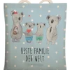 Mr. & Mrs. Panda Einkaufstaschen & -Trolleys<Tasche Koala Familie zwei mit Spruch in Blau Pastell