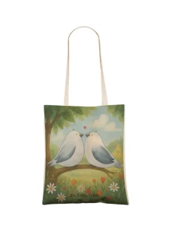 Mr. & Mrs. Panda Einkaufstaschen & -Trolleys<Tasche Turteltauben Liebe Design ohne Spruch in Weiß