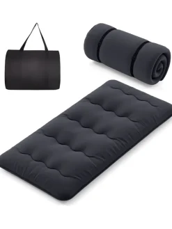COSTWAY Betten & Matratzen<Tatami-Matte Bodenmatratze 90 x 200 cm in Schwarz