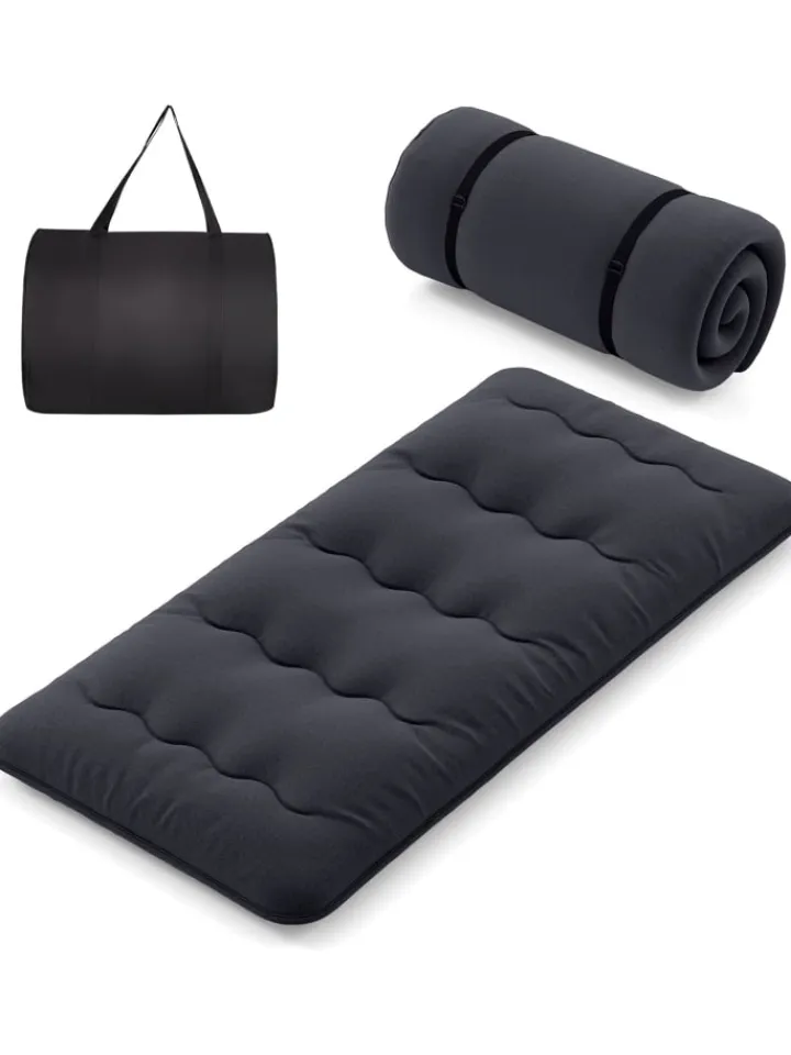 COSTWAY Betten & Matratzen<Tatami-Matte Bodenmatratze 90 x 200 cm in Schwarz