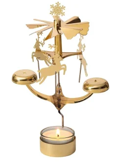 moses. Kerzen, Vasen & Mehr<Teelicht-Karussell "Glockenspiel" in Gold - (H)21 cm