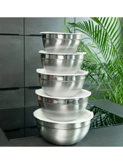 Intirilife Aufbewahren & Servieren<5-teiliges Salatschüssel Rührschüssel Set in Silber