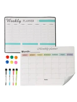 relaxdays Büro- & Schulbedarf<2-teiliges Whiteboard-Set in Weiß