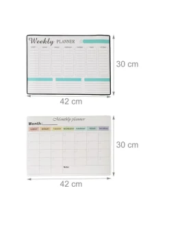 relaxdays Büro- & Schulbedarf<2-teiliges Whiteboard-Set in Weiß