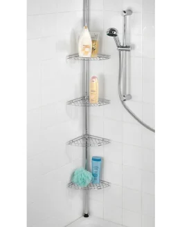Wenko Badaccessoires<Teleskop-Eckregal "Prea" in silber